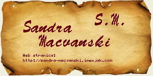 Sandra Mačvanski vizit kartica